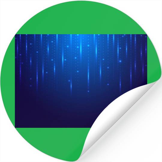 Navy Blue Glowing Neon Dots Stickers