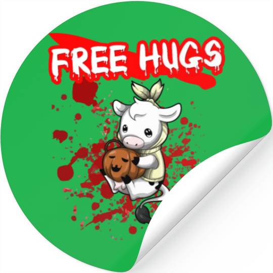 Free Hugs Halloween Sarcasm Scary Creepy Costume Stickers