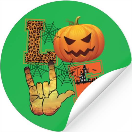 Halloween Love Pumpkin Stickers