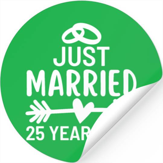 Just Married 25 Years Ago Wedding Anniversary Stickers
