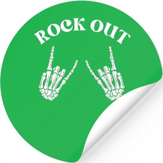 rock out skeleton hand pace sign rock and roll Stickers