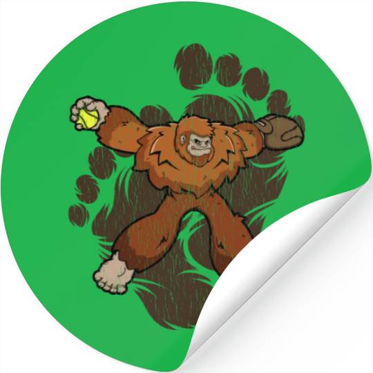 Bigfoot Softball Sasquatch Softball Pitcher Stickers
