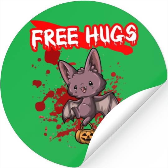 Free Hugs Halloween Sarcasm Scary Creepy Costume Stickers