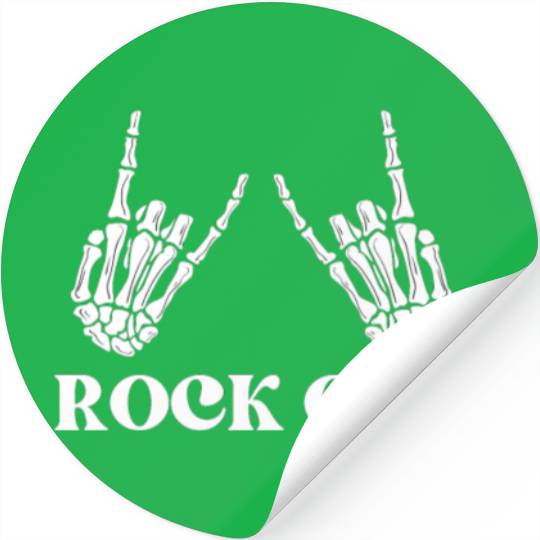 rock and roll rock out skeleton hand peace sign Stickers