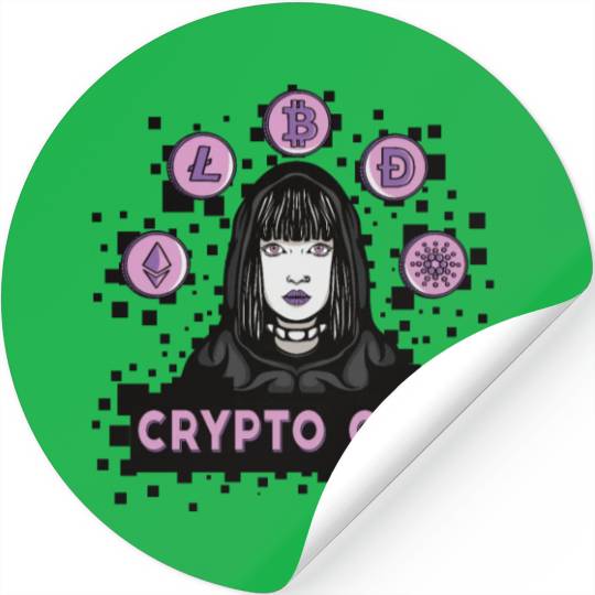 Crypto girl money smart Crypto girl money smart gi Stickers