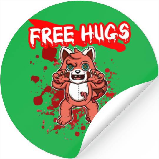 Free Hugs Halloween Sarcasm Scary Creepy Costume Stickers