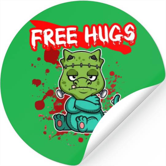 Free Hugs Halloween Sarcasm Scary Creepy Costume Stickers
