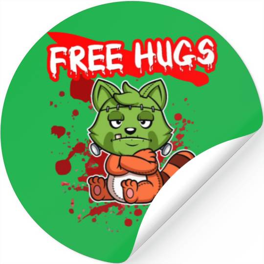 Free Hugs Halloween Sarcasm Scary Creepy Costume Stickers