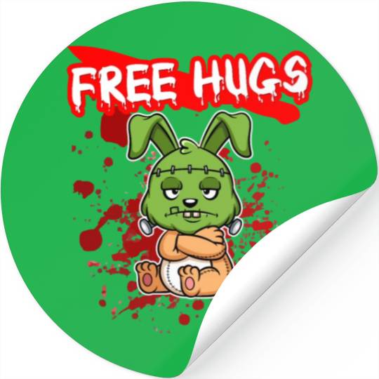 Free Hugs Halloween Sarcasm Scary Creepy Costume Stickers