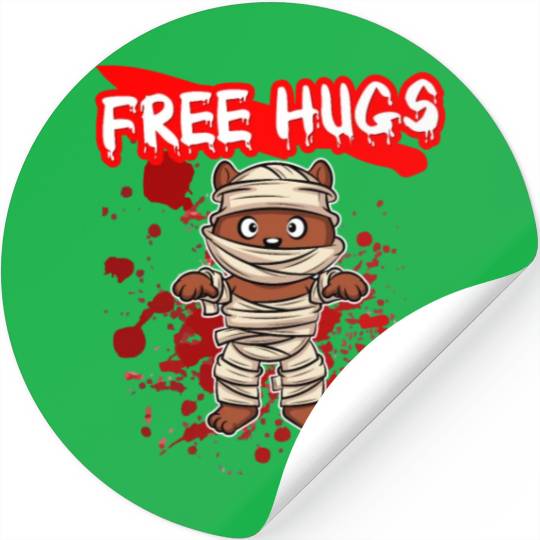 Free Hugs Halloween Sarcasm Scary Creepy Costume Stickers