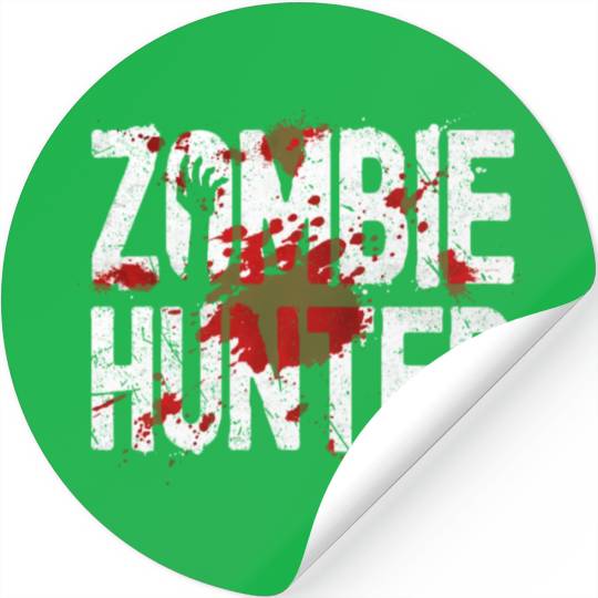 Zombie Hunter Creepy Scary Blood Splatter Zombies Stickers