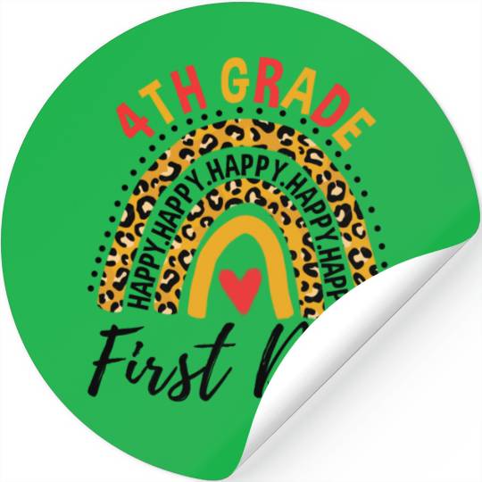 Rainbow First Day Of School 4th Grade Teacher Stickers