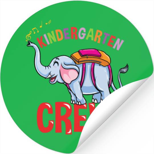 Back To School Elephant Kindergarten Crew Stickers