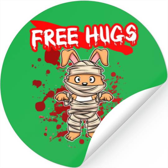 Free Hugs Halloween Sarcasm Scary Creepy Costume Stickers