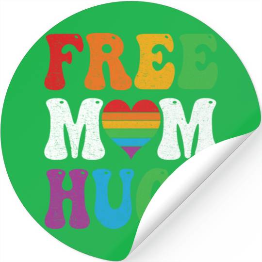 Free Mom Hugs Pride Stickers Rainbow Heart LGBT Pride