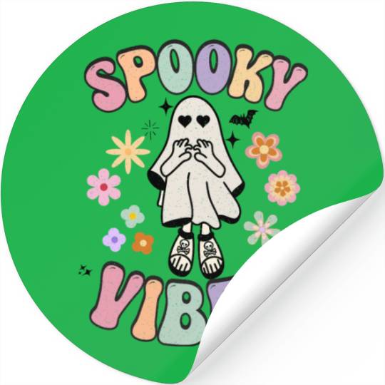 Spooky Season Retro Vintage Floral Halloween Stickers