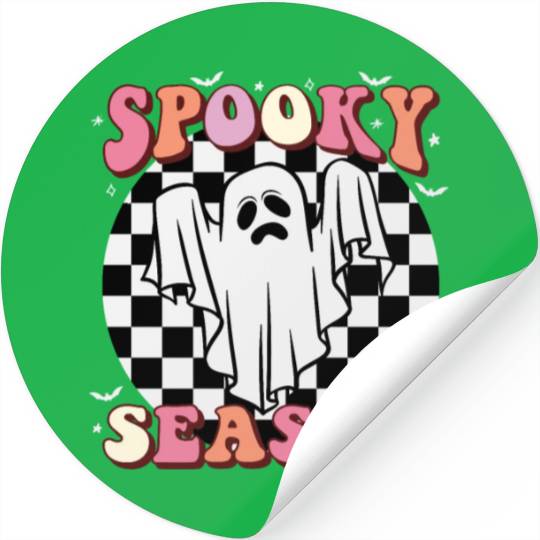 Spooky Season Halloween Vintage Text Design Stickers
