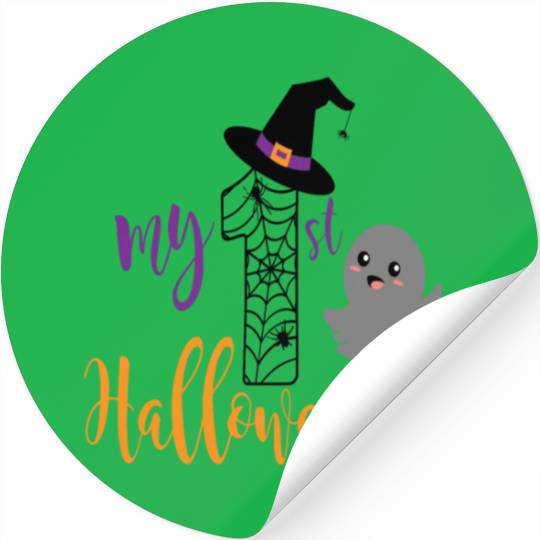 My 1st Halloween Creepy Ghost Birthday Kids Stickers