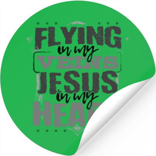 Flying Pilot Gifts Flying is in My Veins Jesus is Stickers