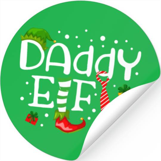Daddy Elf Funny Christmas Stickers
