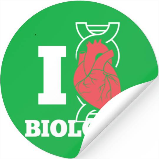 I Love Biology Heart Biology Science Funny Stickers