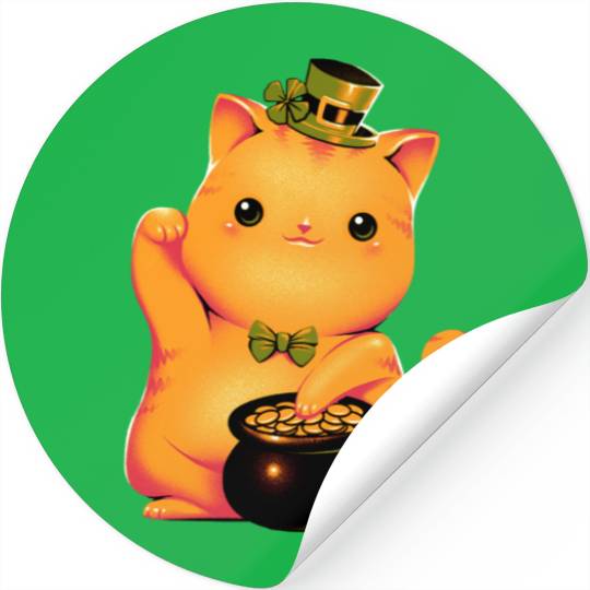 cat Irish Lucky Cat Stickers