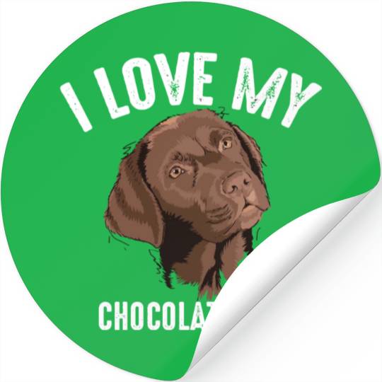 Cool I Love My Chocolate Lab Funny Brown Labrador Stickers