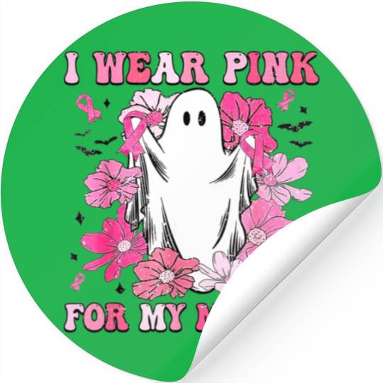 I Wear Pink For My Mommy Ghost Breast Cancer Stickers