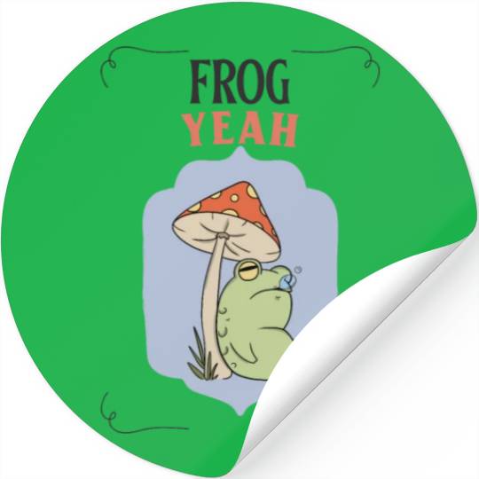 FROG YEAH Funny Cute Frog Stickers