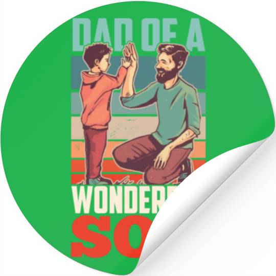 Dad Of A Wonderful Son Father Daddy Father's Day Stickers