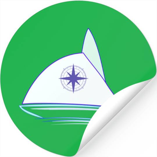 sail boat sailor skipper compass navigation gift Stickers