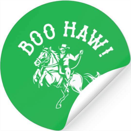 Cowboy Halloween Boo Haw Western Skeleton Rider Stickers