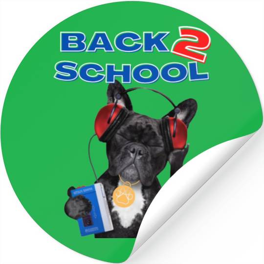 FRENCH BULLDOG BACK 2 SCHOOL aka BACK TO SCHOOL Stickers