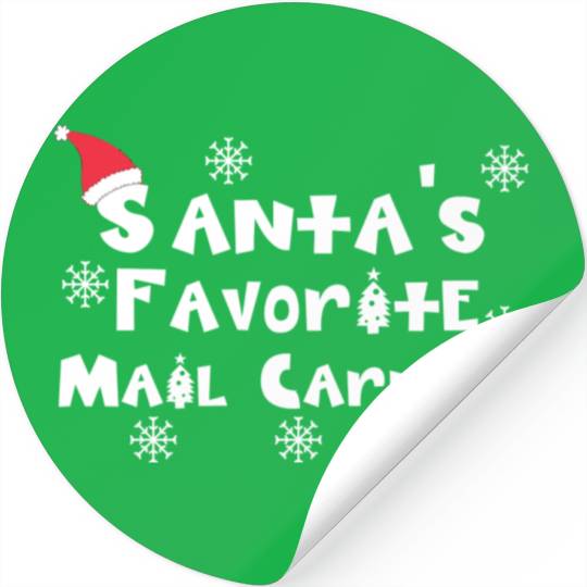 Santa'S Favorite Mail Carrier Christmas Postal Wor Stickers