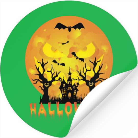 Halloween Scary Moon Face Stickers