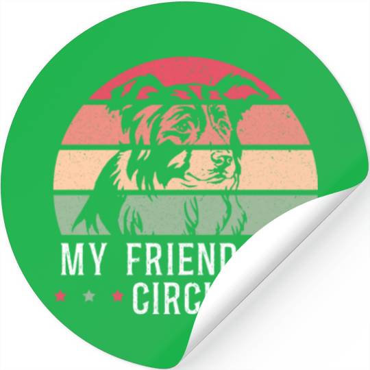 My Friendship Circle Dog Puppy Paw Border Collie Stickers