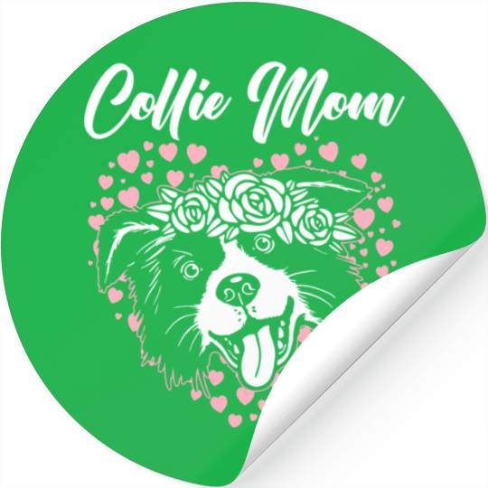 Collie Mom Dog Puppy Paw Border Collie Mothers Day Stickers