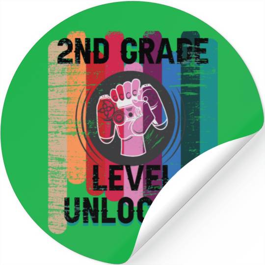 2nd Grade Level Unlocked School Boy Stickers