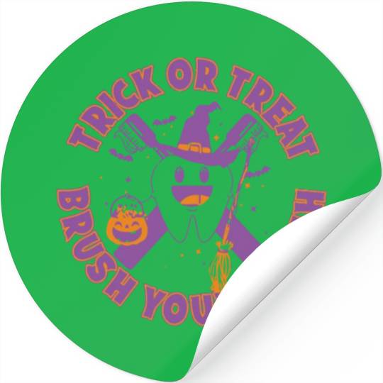 Trick Or Treat Brush Your Teeth Stickers
