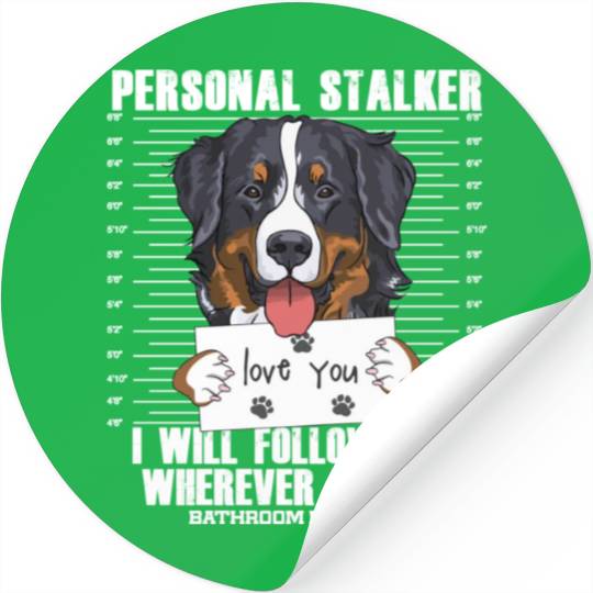 Bernese Mountain Dog Stalker Cartoon Stickers