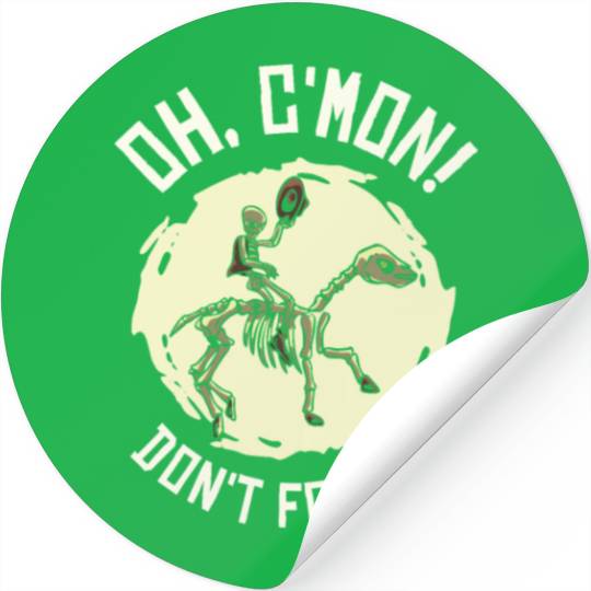 Halloween Cowboy Skeleton Foal Horse Riding Stickers