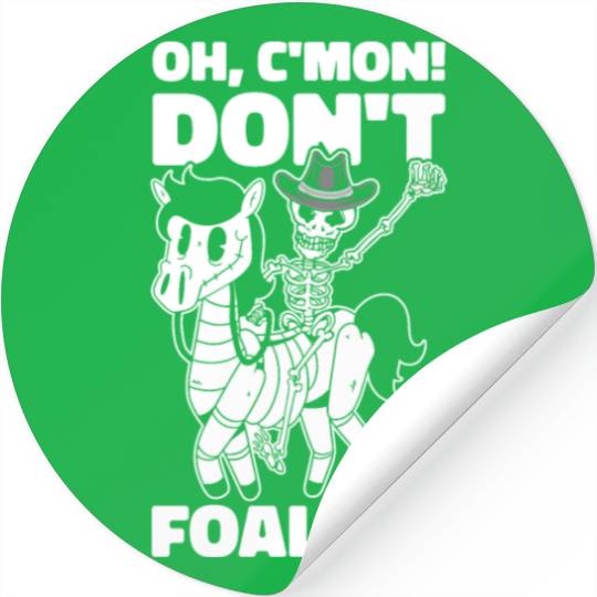 Halloween Cowboy Skeleton Foal Horse Riding Stickers