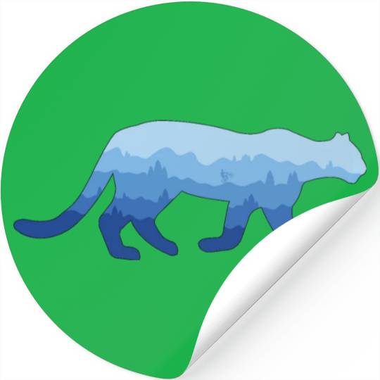 Mountain Lion and Mountain Biker Stickers