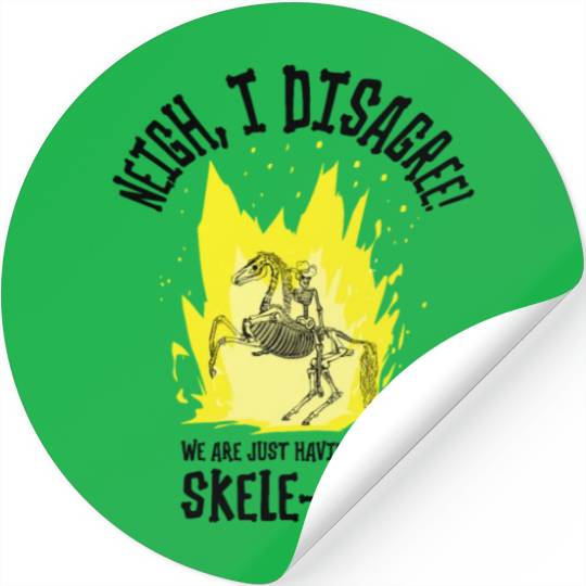 Halloween Cowboy Skeleton Fun Horse Riding Stickers