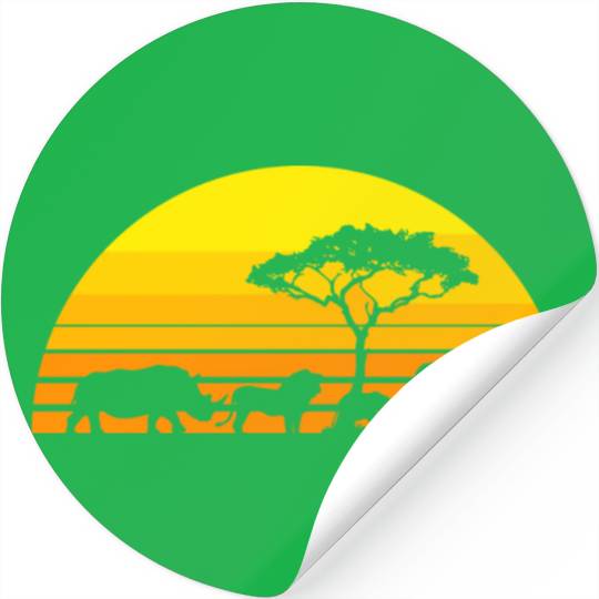 Africa Elephant Lion Rhino Kenya Namibia Tanzania Stickers