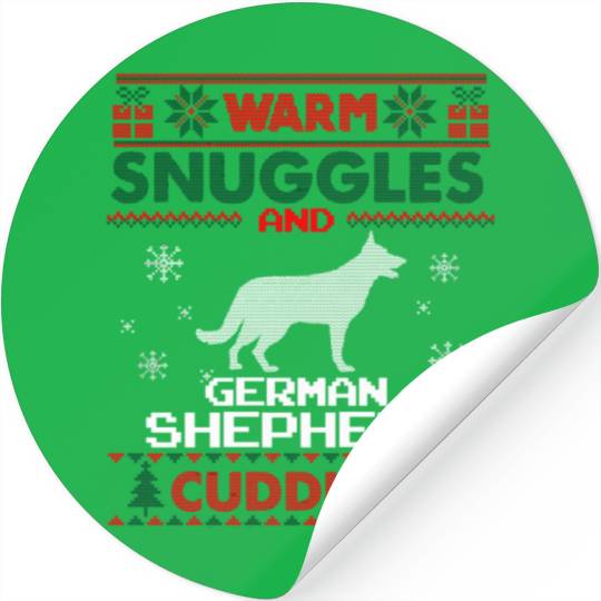 Merry Christmas German Shepherd Dog Ugly Christmas Stickers