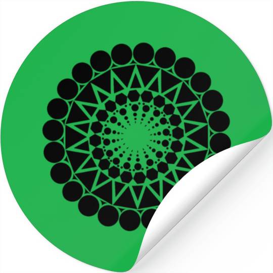 Geometric Triangle Mandala Round Pattern Shape Stickers