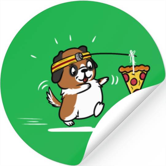 Saint Bernard Pizza Workout Stickers