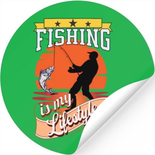 Fishing fish lifestyle fisherman fishing rod Stickers