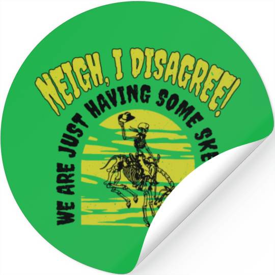 Halloween Cowboy Skeleton Fun Horse Riding Stickers